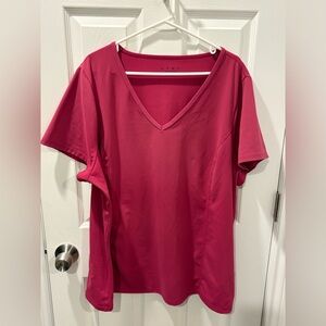 Lane Bryant LIVI Soft Fuchsia Butter Soft V-neck short sleeve T-shirt